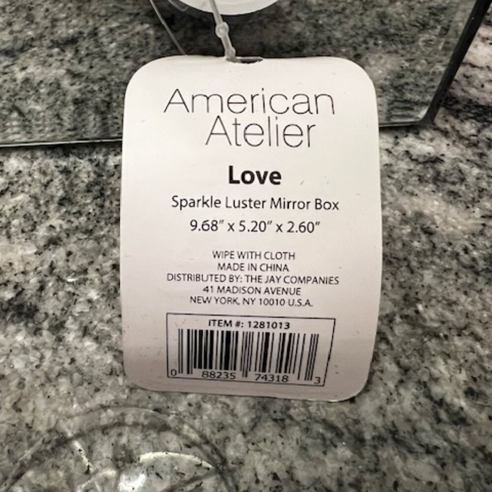 American Atelier Sparkle Luster‎ Mirror Box "LOVE" mirrored keepsake box. NIB - Picture 6 of 7